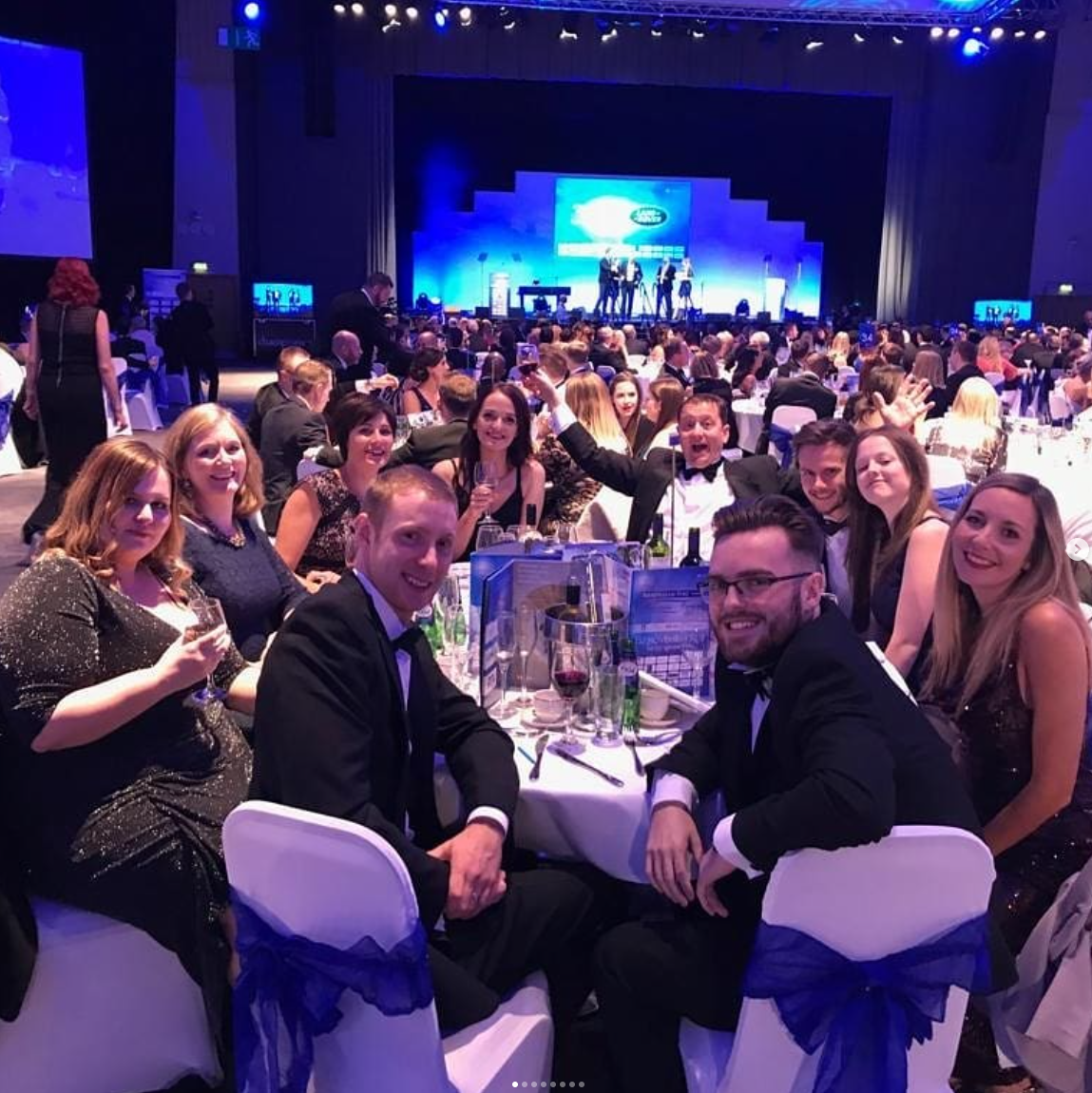 An image showing the Guykat Team celebrating winning their first award.